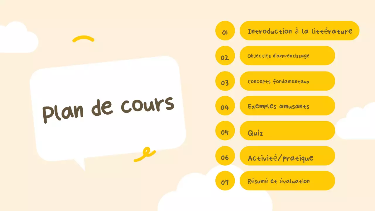 Beige Yellow Simple Literature Class Presentation