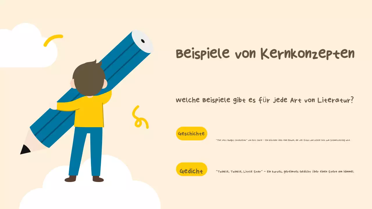 Beige Gelb Einfache Literaturklassenpräsentation