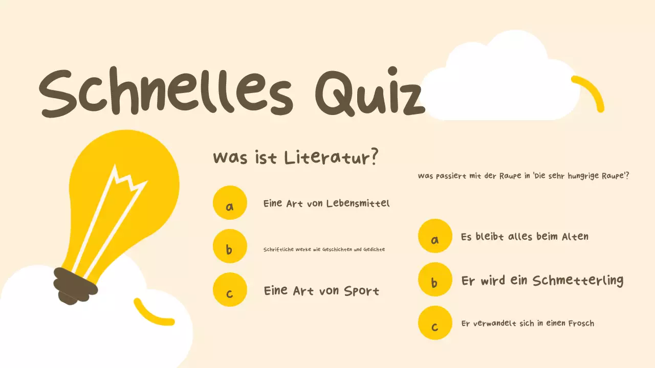 Beige Gelb Einfache Literaturklassenpräsentation