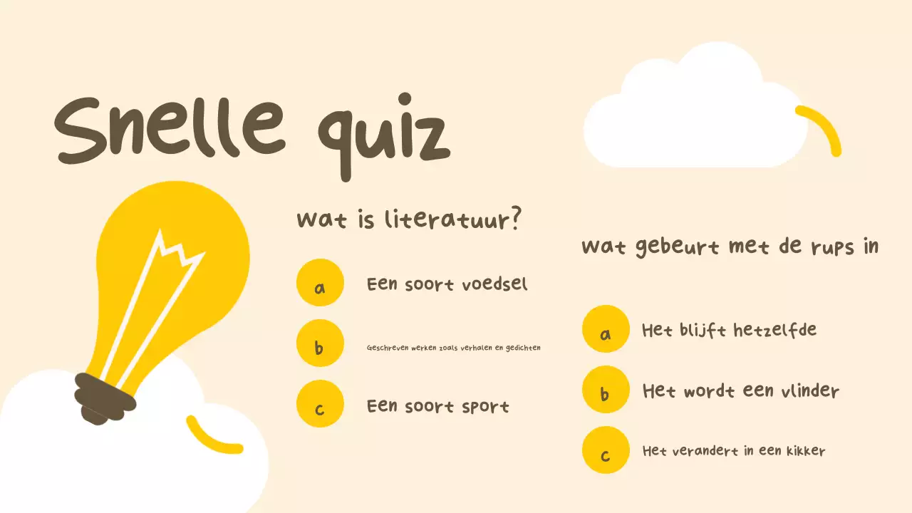 Beige Geel Eenvoudige Literatuurles Presentatie