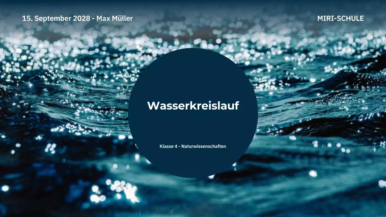 Blauer Minimal-Wasserkreislauf-Wissenschaftsunterricht