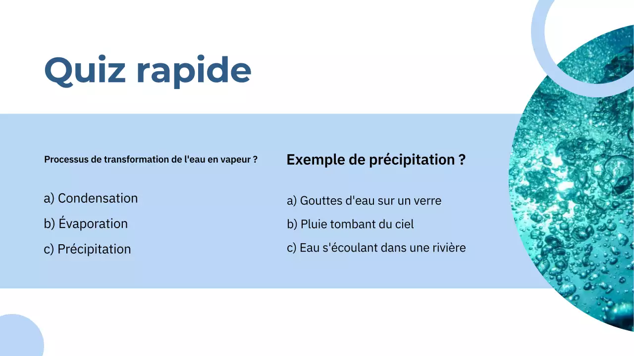 Cours de sciences sur le cycle de l'eau - Blue Minimal