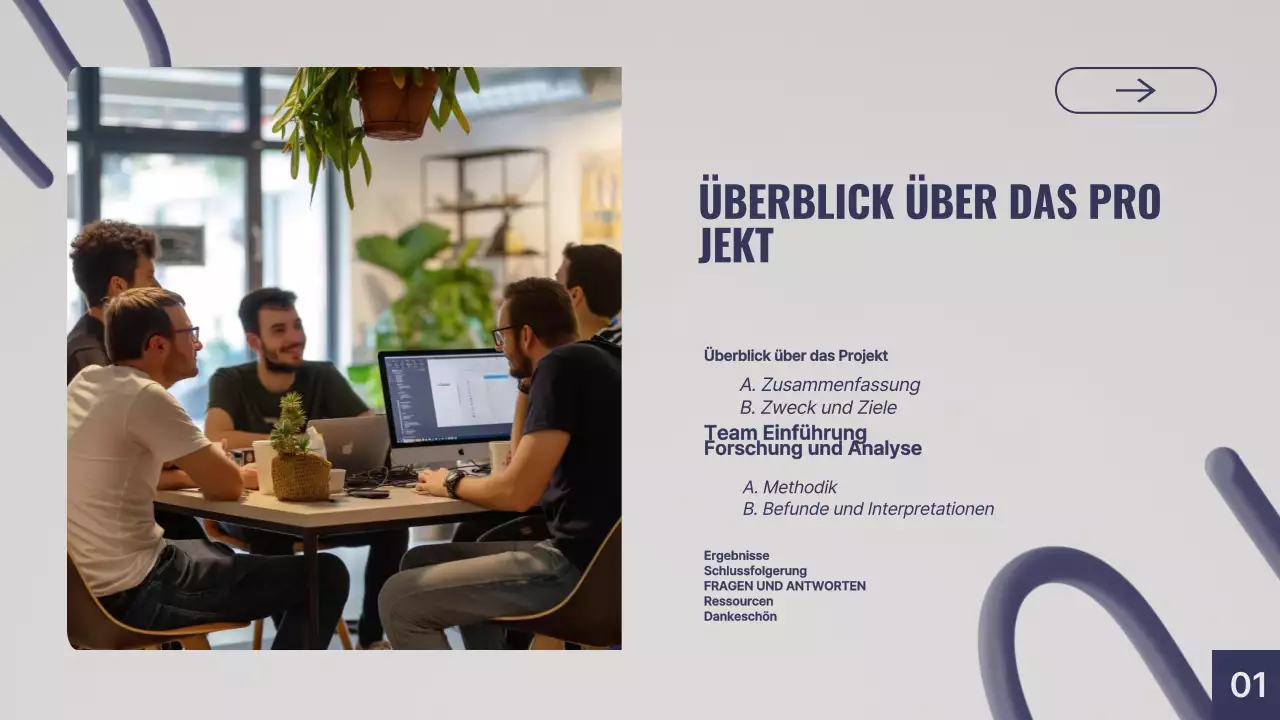 Purple Gray Modern Projektübersicht Präsentation