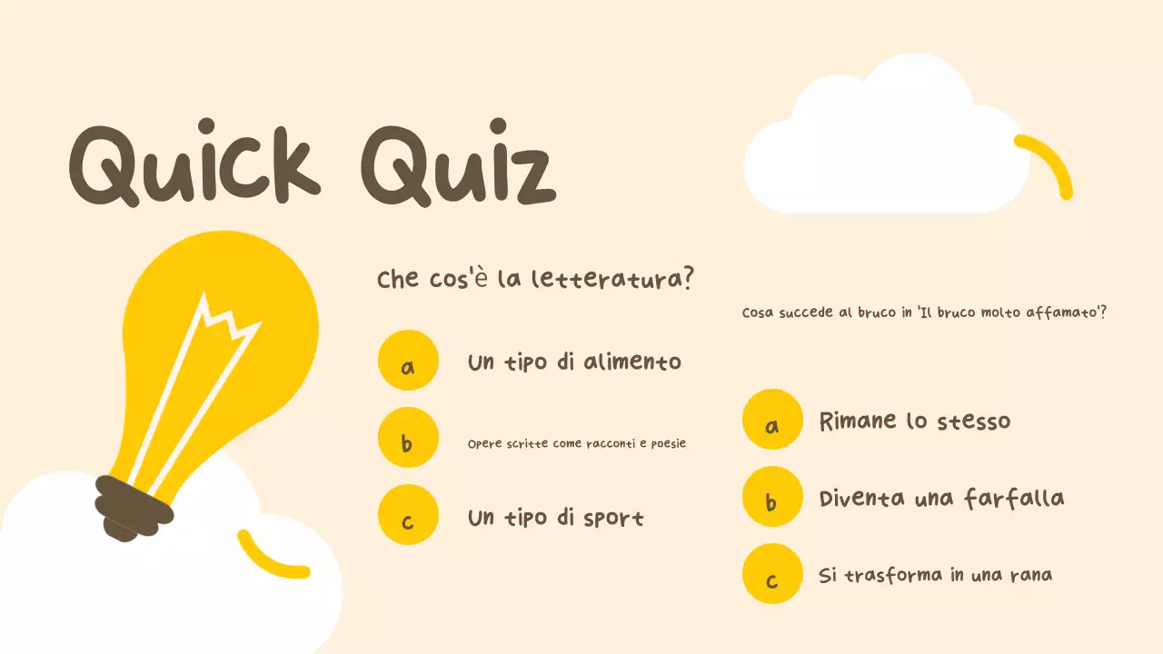 Beige Giallo Letteratura semplice Presentazione in classe