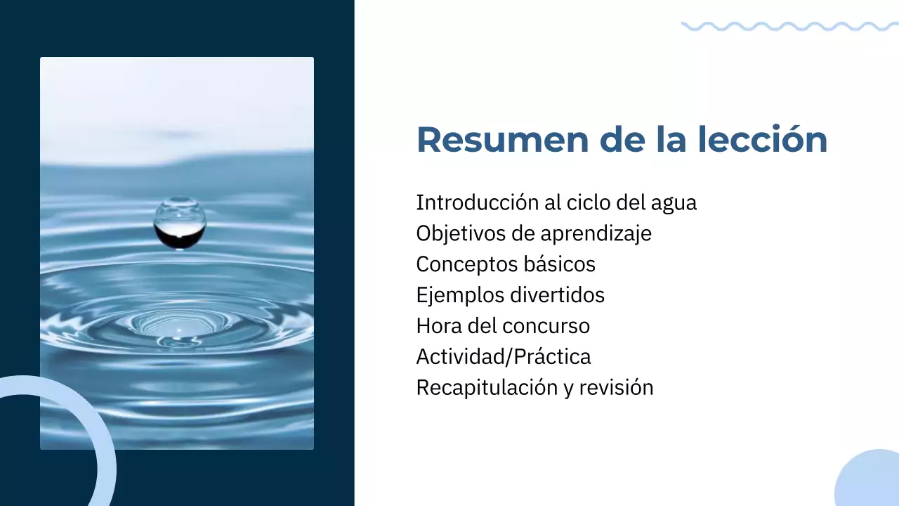 Clase de ciencias del ciclo del agua Blue Minimal