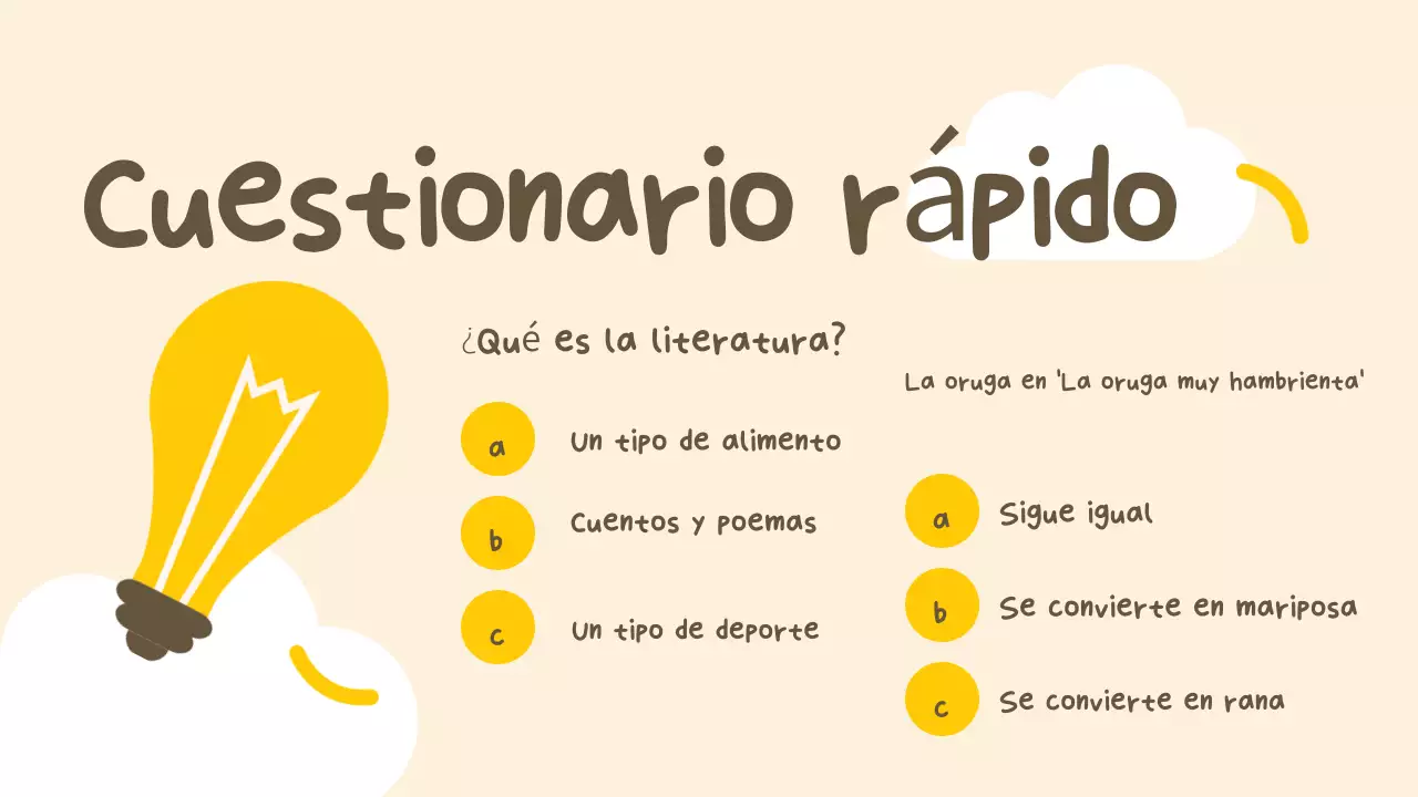 Beige Amarillo Simple Presentación en Clase de Literatura