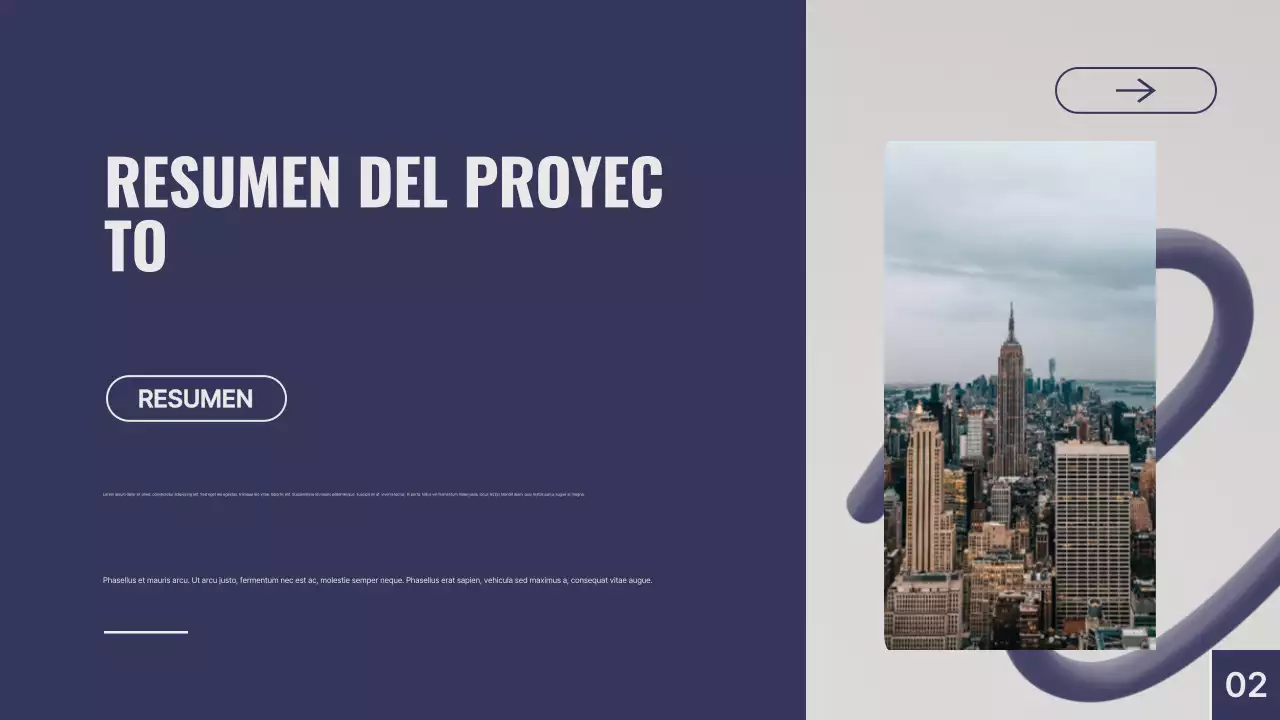 Presentación general del proyecto Purple Gray Modern