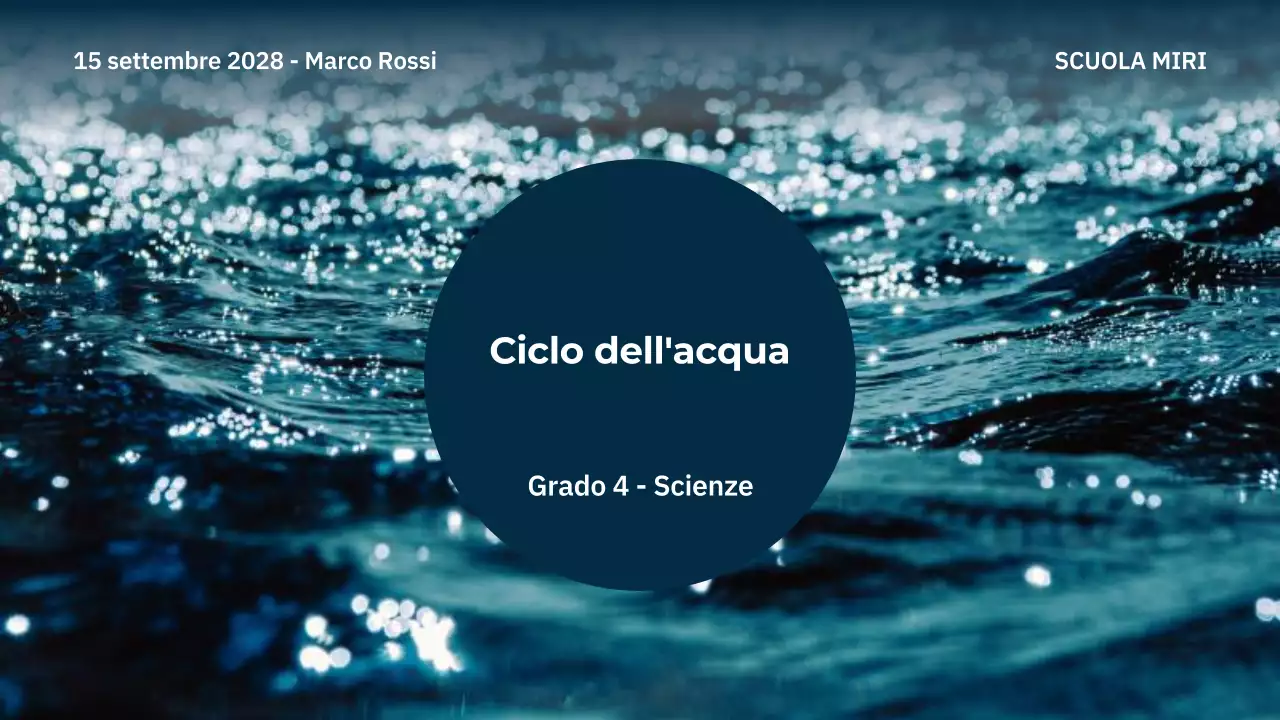 Classe blu minima sul ciclo dell'acqua