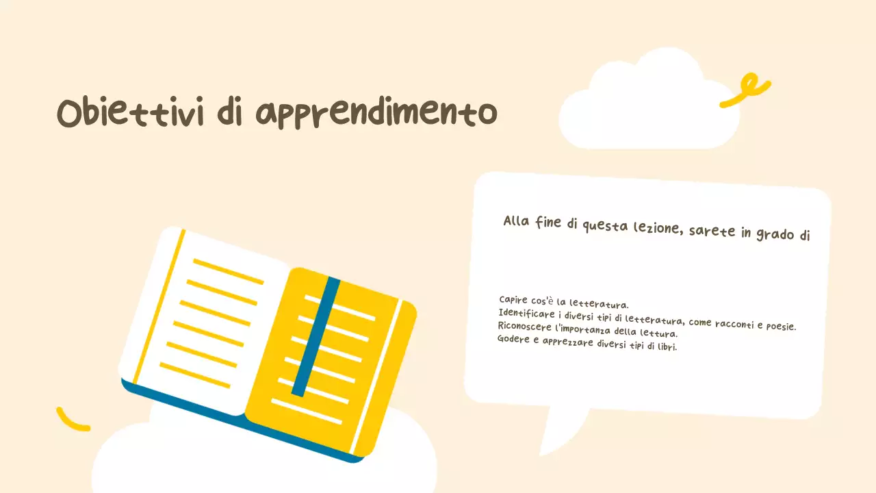 Beige Giallo Letteratura semplice Presentazione in classe