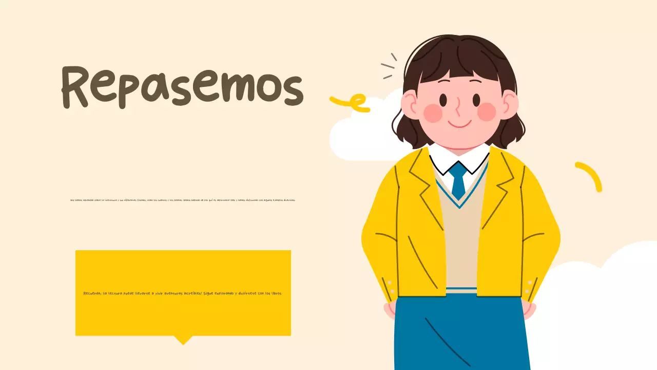 Beige Amarillo Simple Presentación en Clase de Literatura