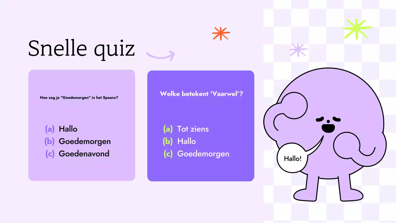 TRENDY LEUKE KLEURRIJKE ILLUSTRATIE SPAANSE LES VOOR KINDEREN PRESENTATIE