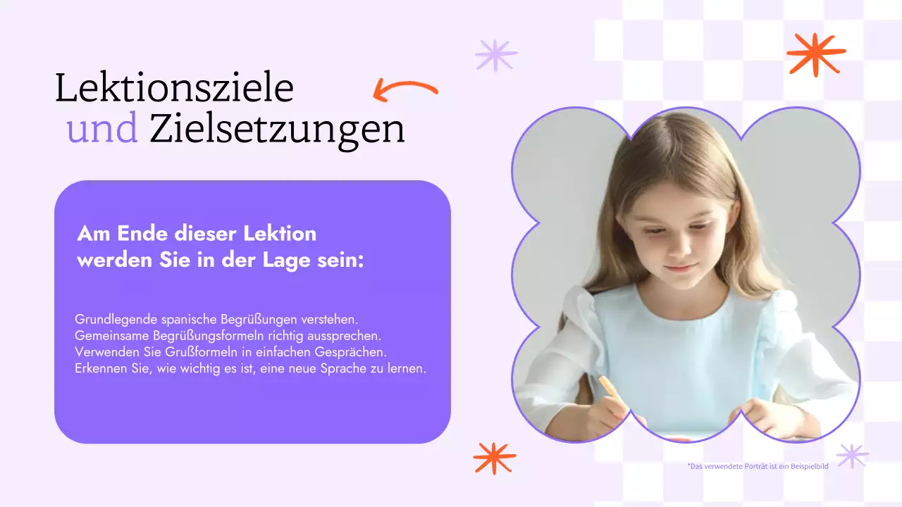 TRENDY SPASS BUNTE ILLUSTRATION SPANISCH KLASSE FÜR KINDER PRÄSENTATION