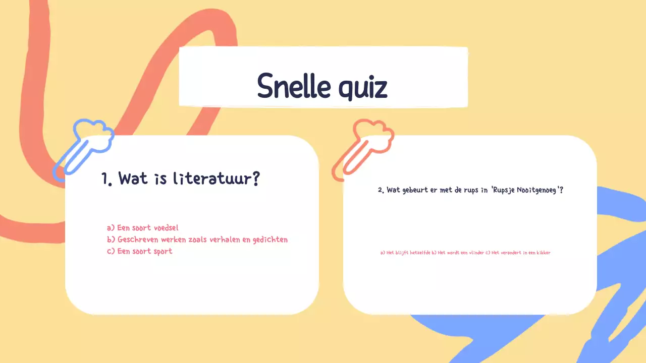 Geel Groen Illustratief Lesmateriaal Literatuur Presentatie