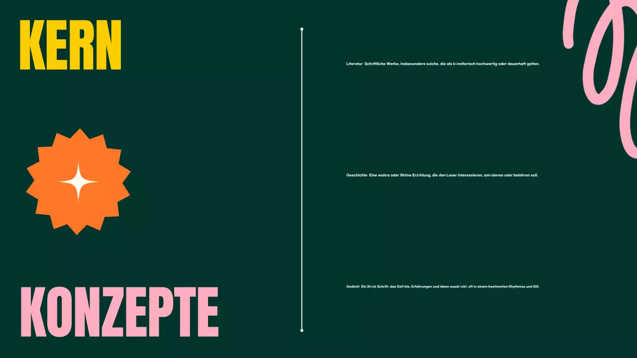 TRENDIGE, FARBENFROHE PRÄSENTATION FÜR DEN LITERATURUNTERRICHT