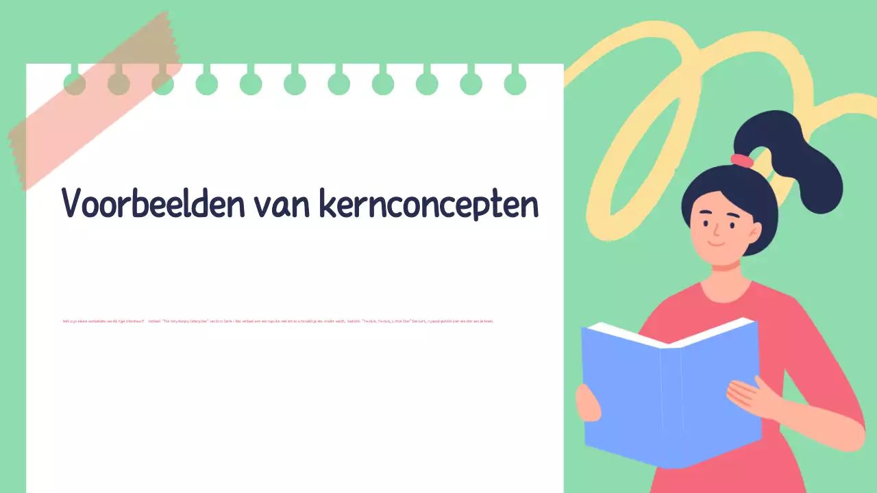 Geel Groen Illustratief Lesmateriaal Literatuur Presentatie