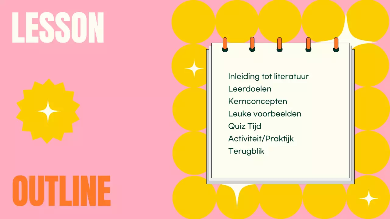 TRENDY LEUKE KLEURRIJKE LITERATUURLES PRESENTATIE