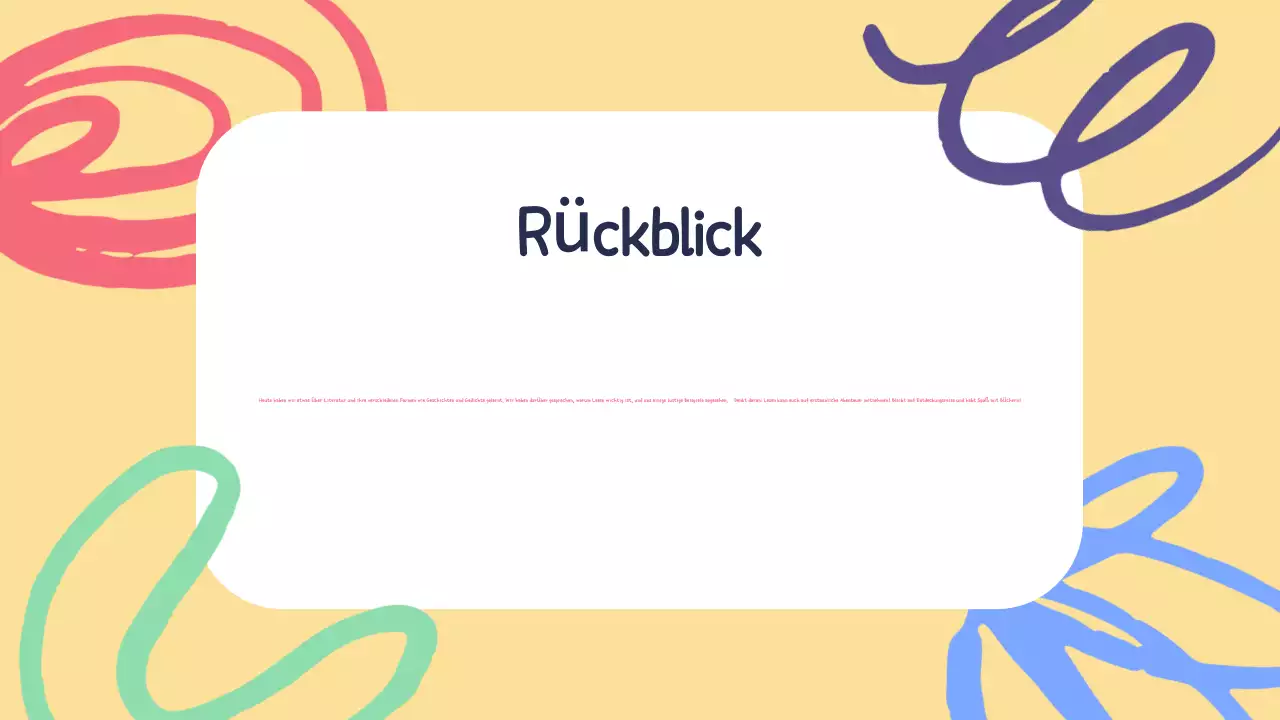 Gelb Grün Anschauliche Unterrichtsmaterialien Literaturpräsentation