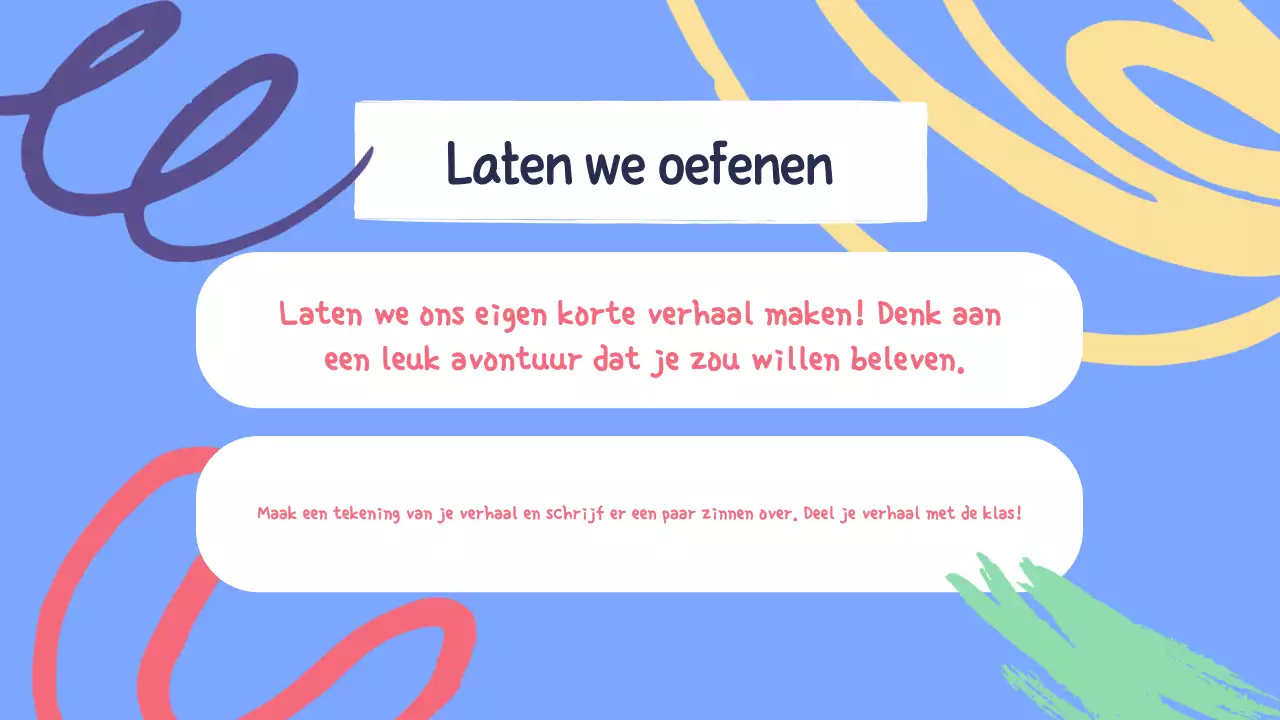 Geel Groen Illustratief Lesmateriaal Literatuur Presentatie