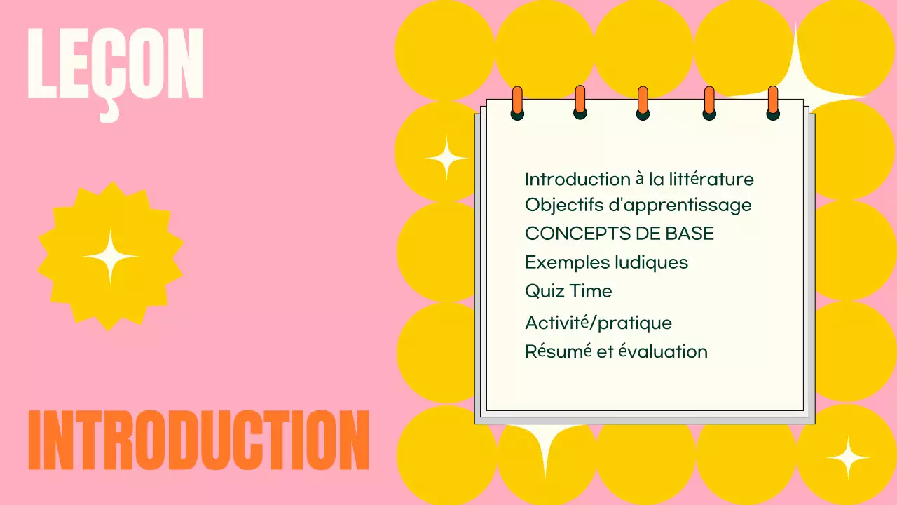 TRENDY FUN BOLD COLORFUL LITERATURE CLASS LESSON PRESENTATION