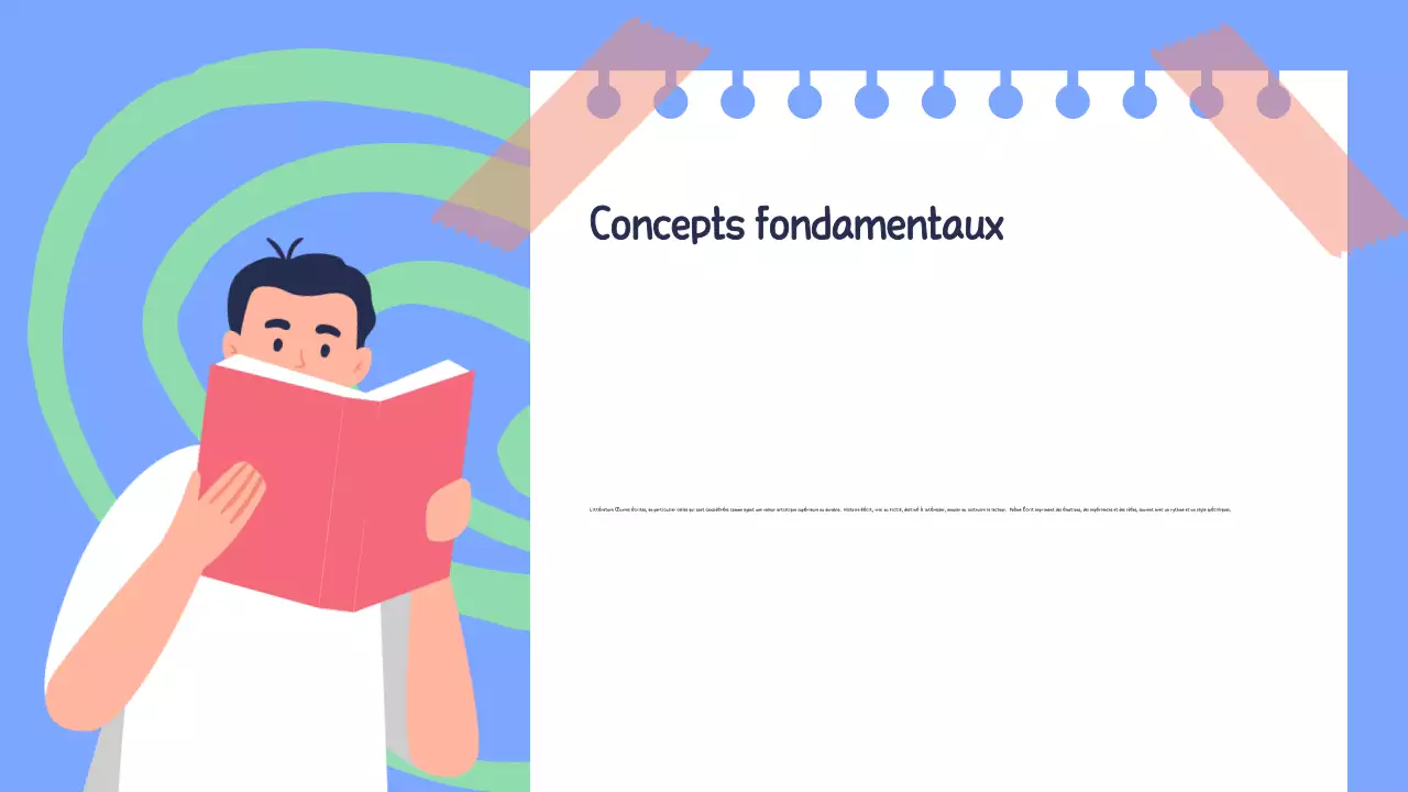 Jaune Vert Illustration Matériel de classe Présentation de la littérature