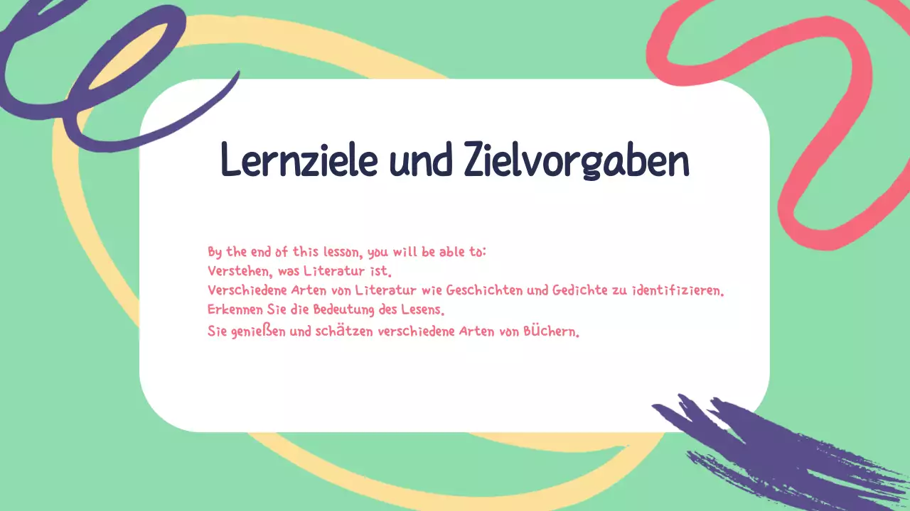 Gelb Grün Anschauliche Unterrichtsmaterialien Literaturpräsentation