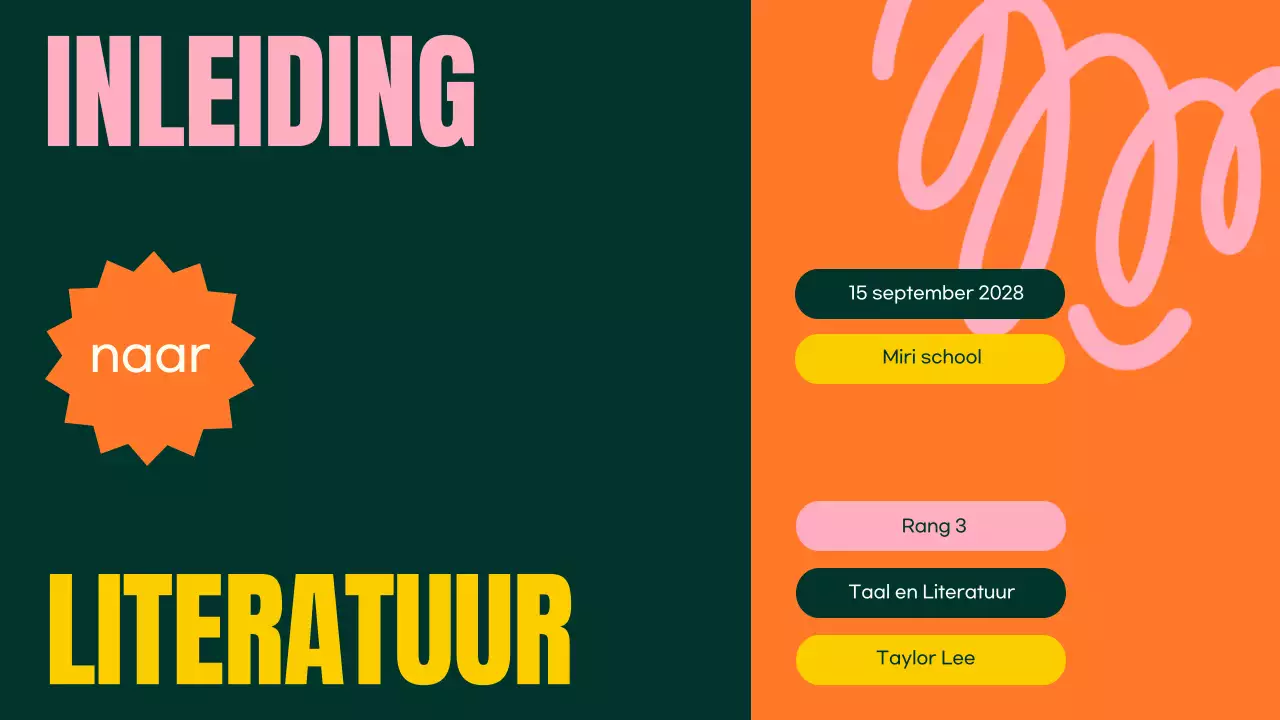 TRENDY LEUKE KLEURRIJKE LITERATUURLES PRESENTATIE