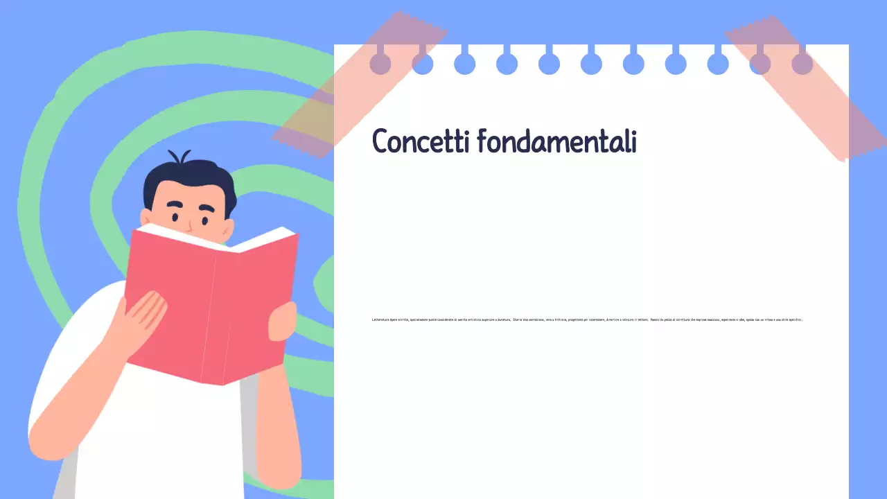 Giallo Verde Materiale illustrativo della classe Presentazione della letteratura