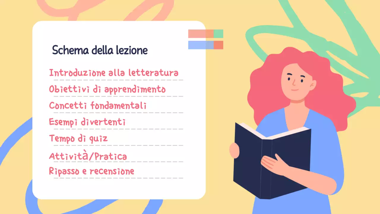 Giallo Verde Materiale illustrativo della classe Presentazione della letteratura