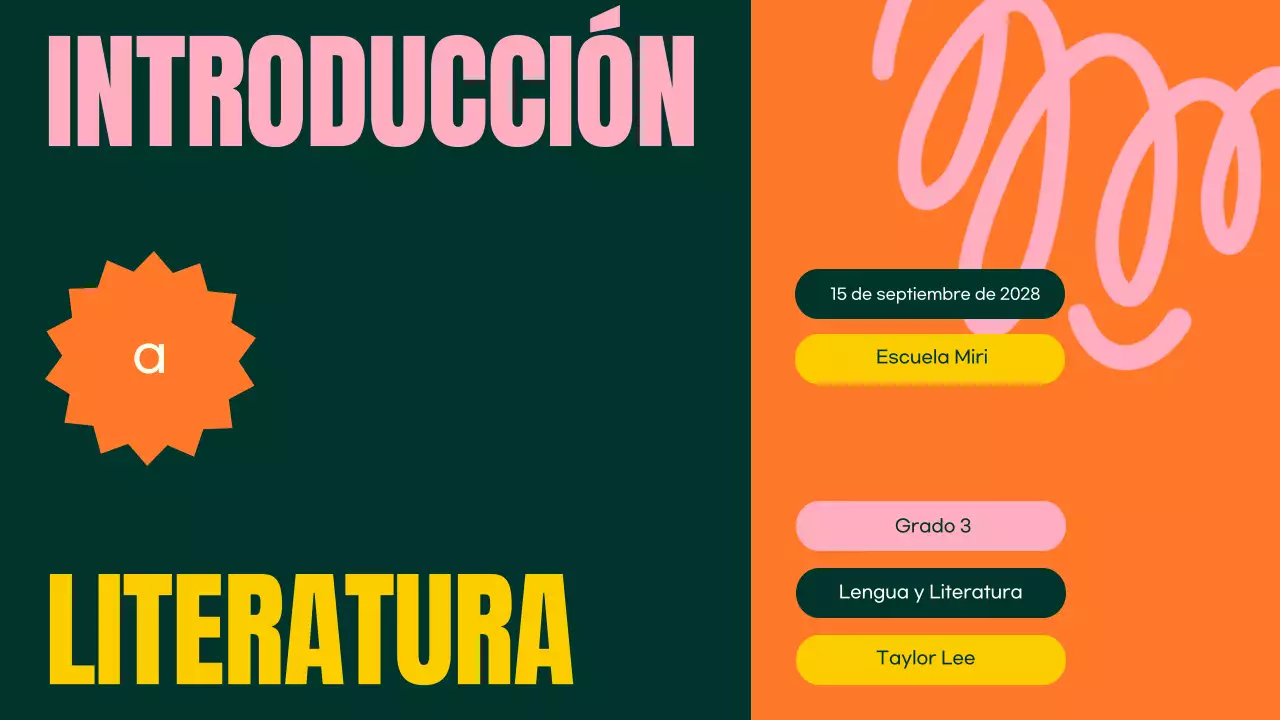 DIVERTIDA Y COLORIDA PRESENTACIÓN DE UNA CLASE DE LITERATURA