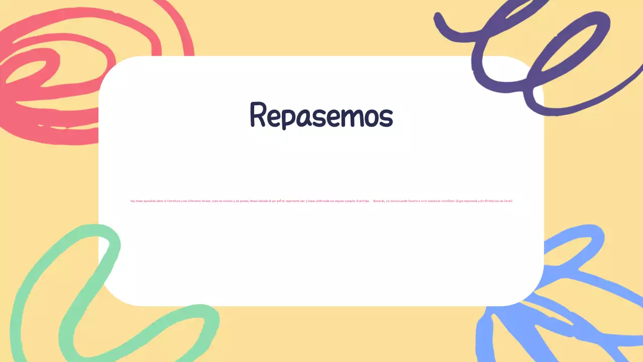 Amarillo Verde Material de clase ilustrativo Presentación de la literatura