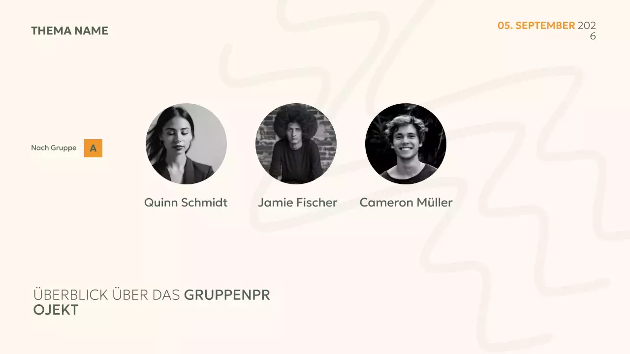 Beige minimale Projektübersicht Präsentation