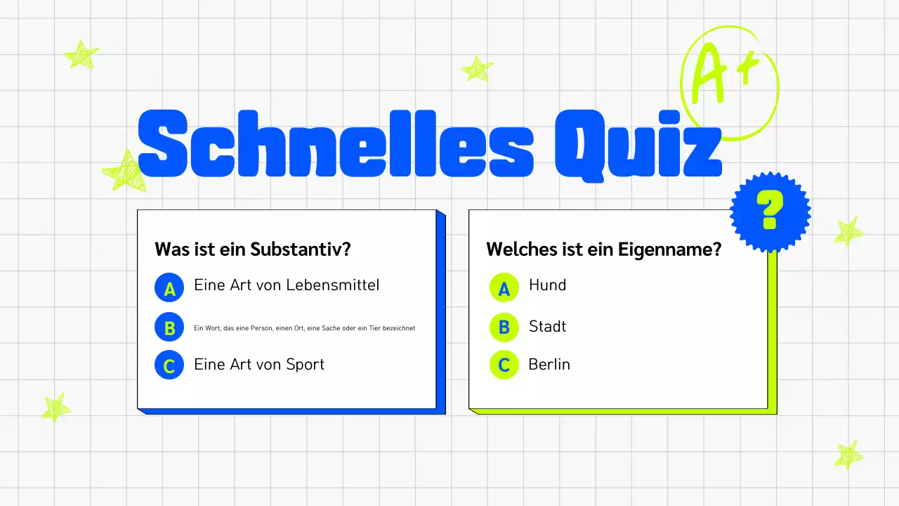 ILLUSTRATIVE TRENDY FETT BUNT GRAMMATIK KLASSE PRÄSENTATION FÜR KINDER