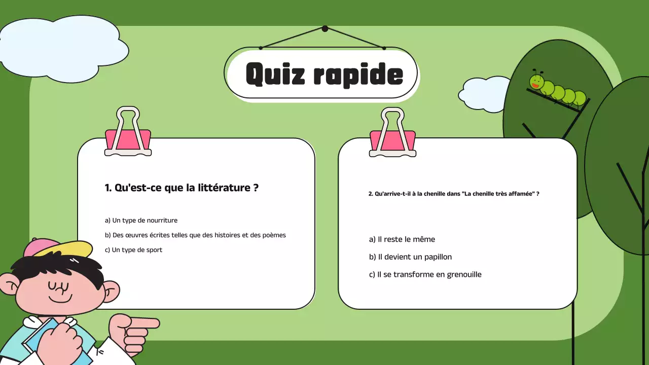 Présentation de l'introduction à la littérature en bleu et vert (en anglais)