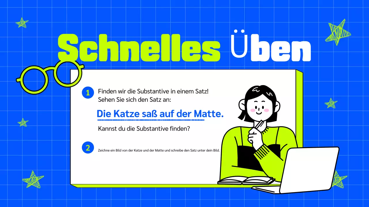 ILLUSTRATIVE TRENDY FETT BUNT GRAMMATIK KLASSE PRÄSENTATION FÜR KINDER