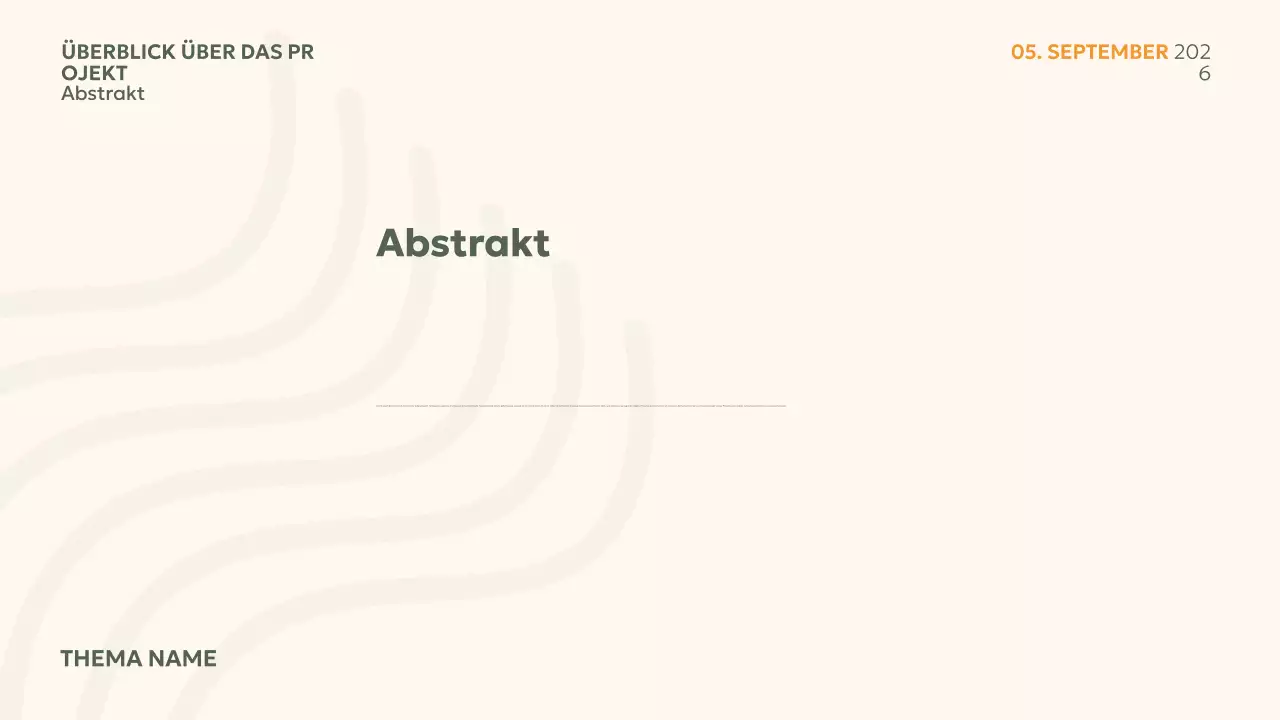 Beige minimale Projektübersicht Präsentation