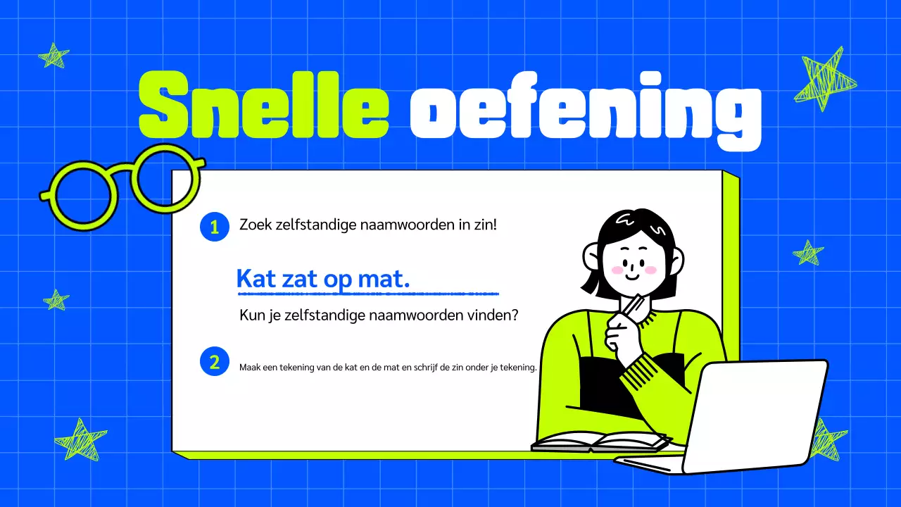 ILLUSTRATIEVE TRENDY VET KLEURRIJKE GRAMMATICA KLAS PRESENTATIE VOOR KINDEREN