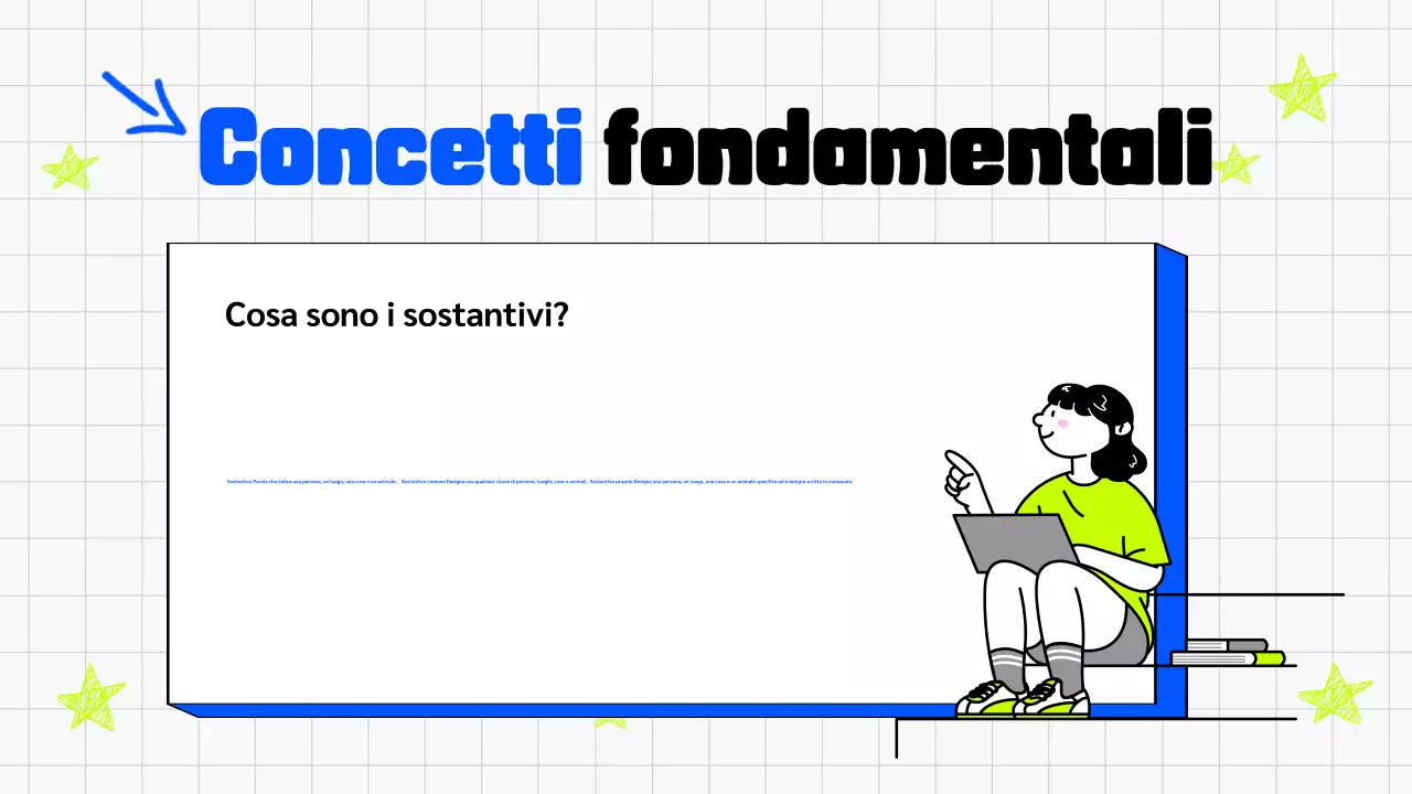 PRESENTAZIONE ILLUSTRATIVA DI CLASSE DI GRAMMATICA TRENDY, AUDACE E COLORATA PER BAMBINI