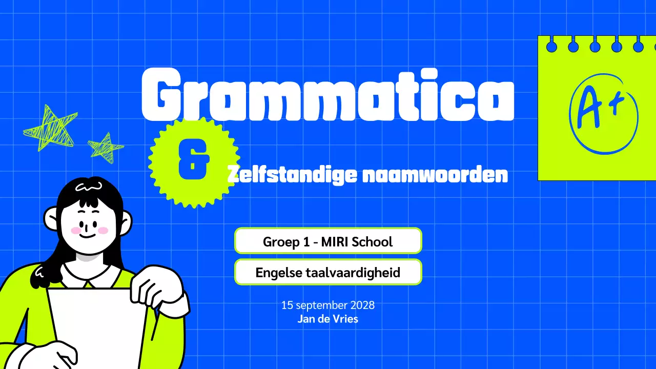ILLUSTRATIEVE TRENDY VET KLEURRIJKE GRAMMATICA KLAS PRESENTATIE VOOR KINDEREN