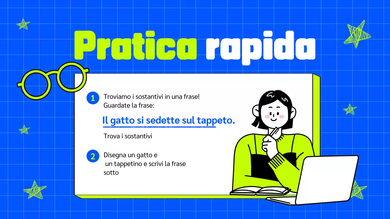 PRESENTAZIONE ILLUSTRATIVA DI CLASSE DI GRAMMATICA TRENDY, AUDACE E COLORATA PER BAMBINI