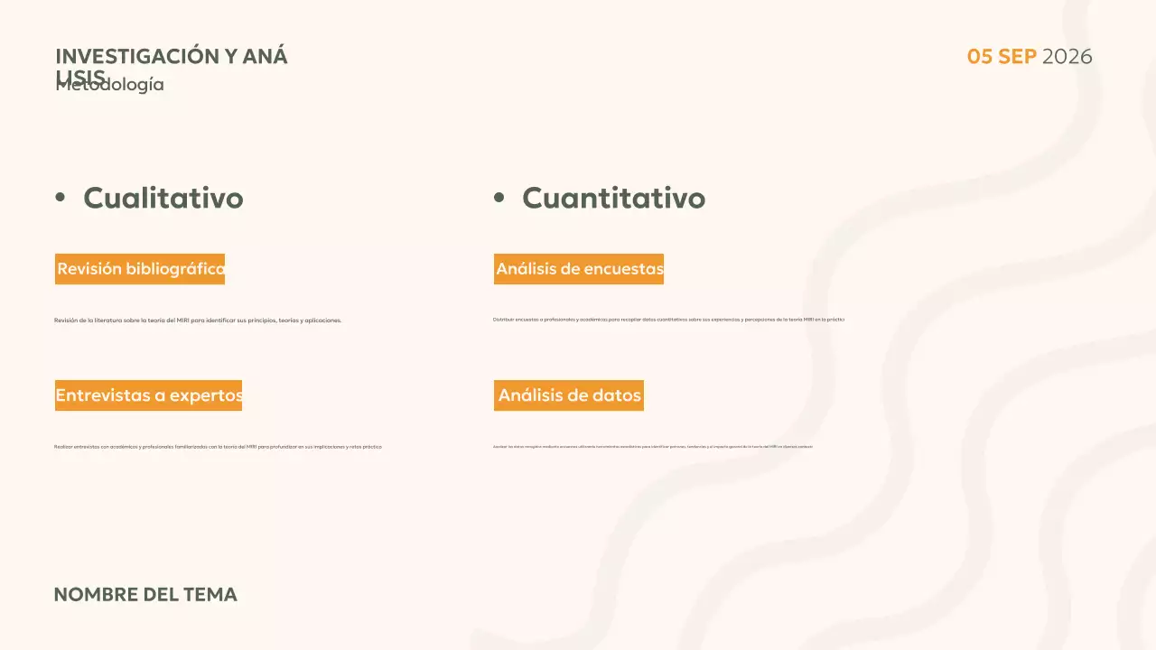 Presentación mínima del proyecto en color beige