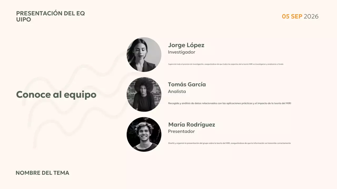 Presentación mínima del proyecto en color beige