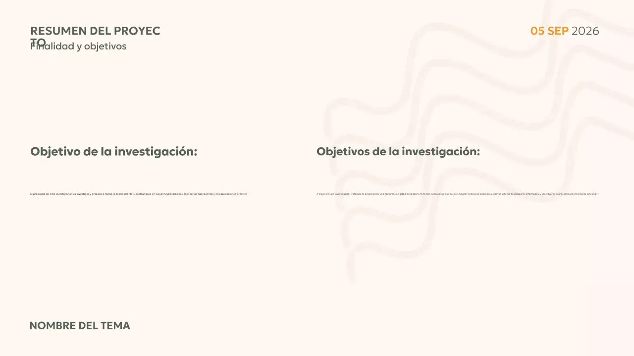 Presentación mínima del proyecto en color beige