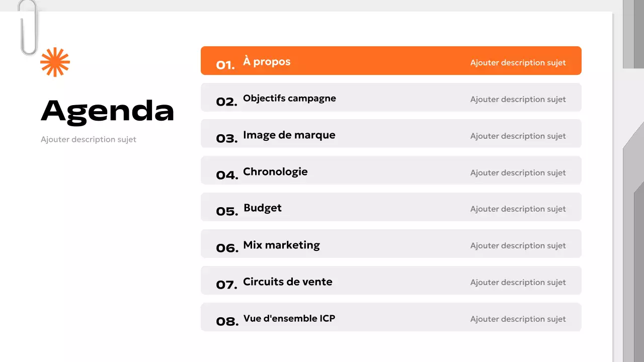 plan de marketing moderne orange