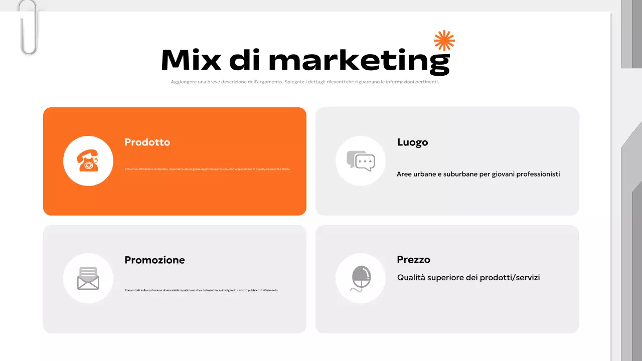 piano di marketing moderno arancione