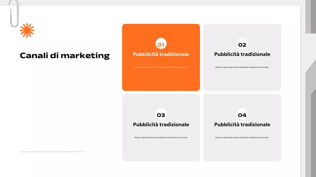 piano di marketing moderno arancione