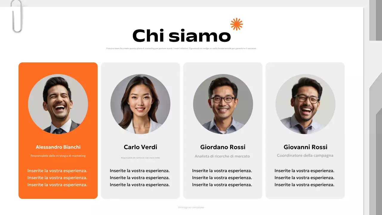 piano di marketing moderno arancione