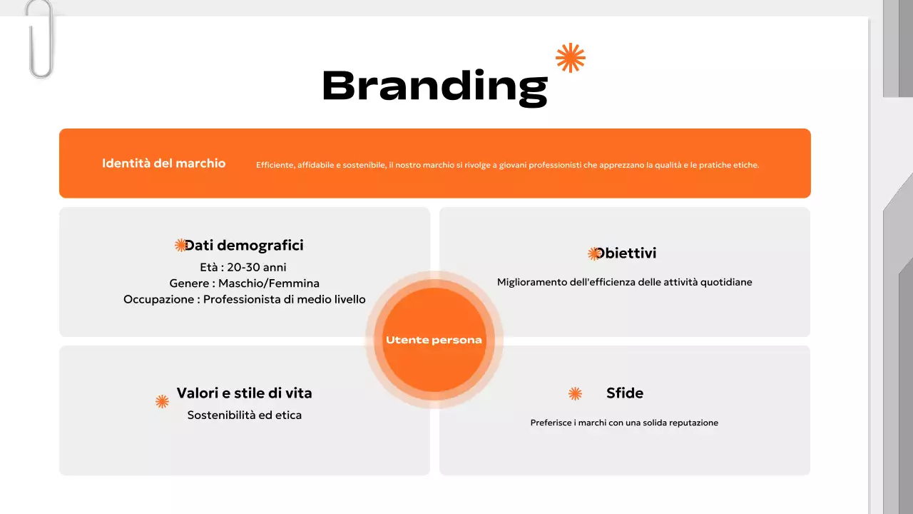 piano di marketing moderno arancione