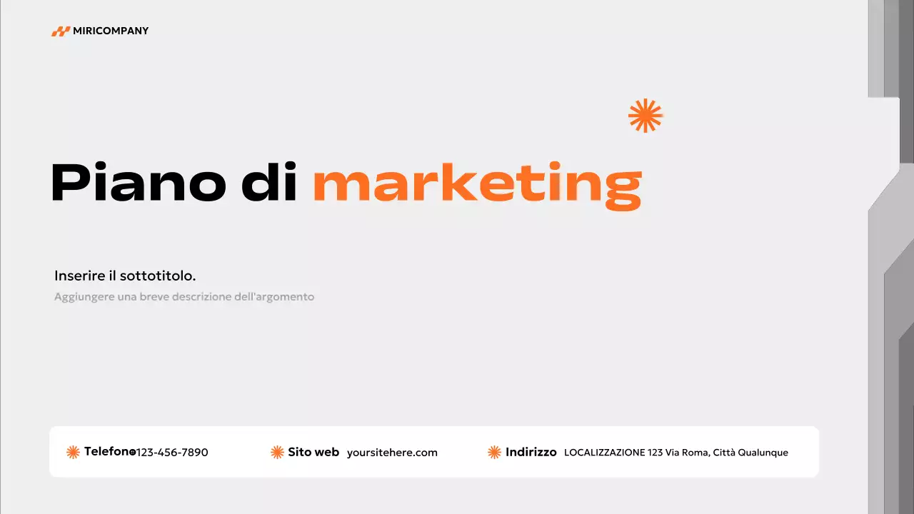 piano di marketing moderno arancione