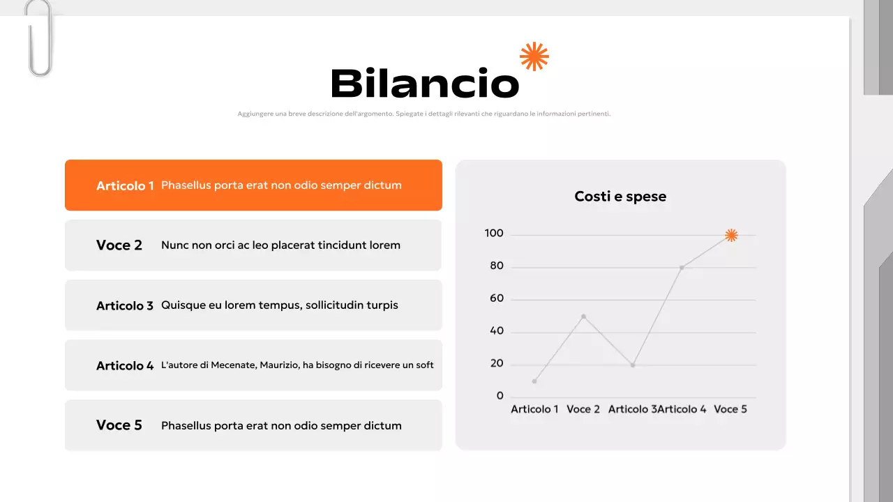 piano di marketing moderno arancione