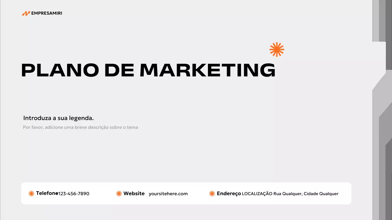 plano de marketing laranja moderno
